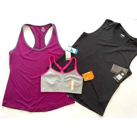 Old Navy Tank, Avia Tank‎ Top & C9 Bra 3 Pc. Workout Set Size Small - Picture 1 of 4